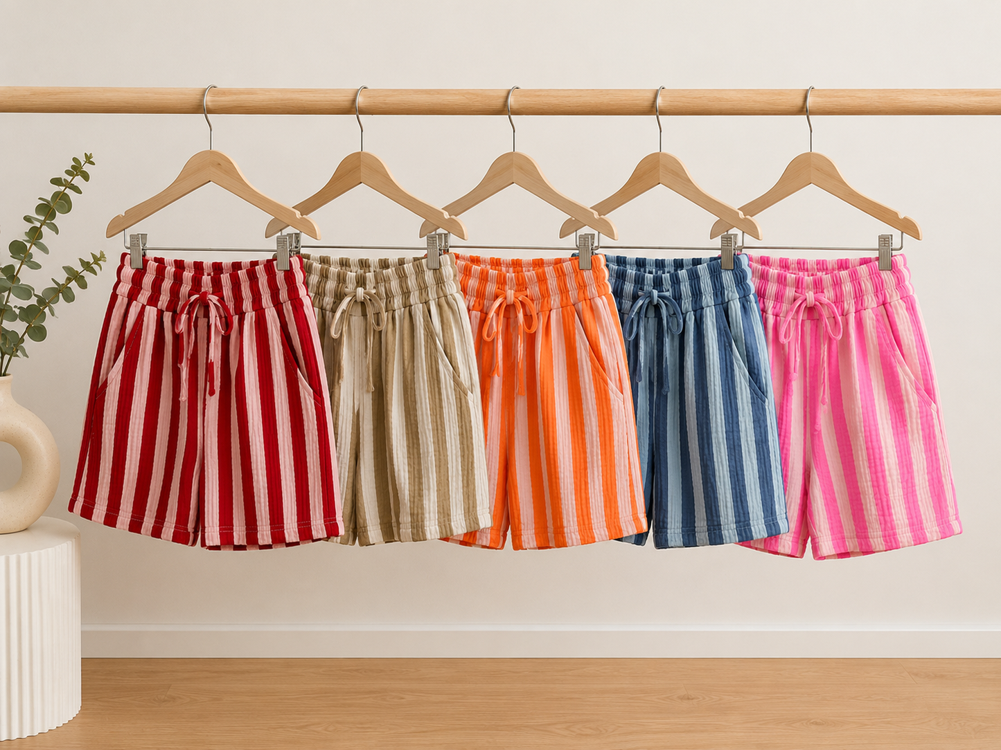 Musselin Shorts Onesize STREIFEN 4 Farben