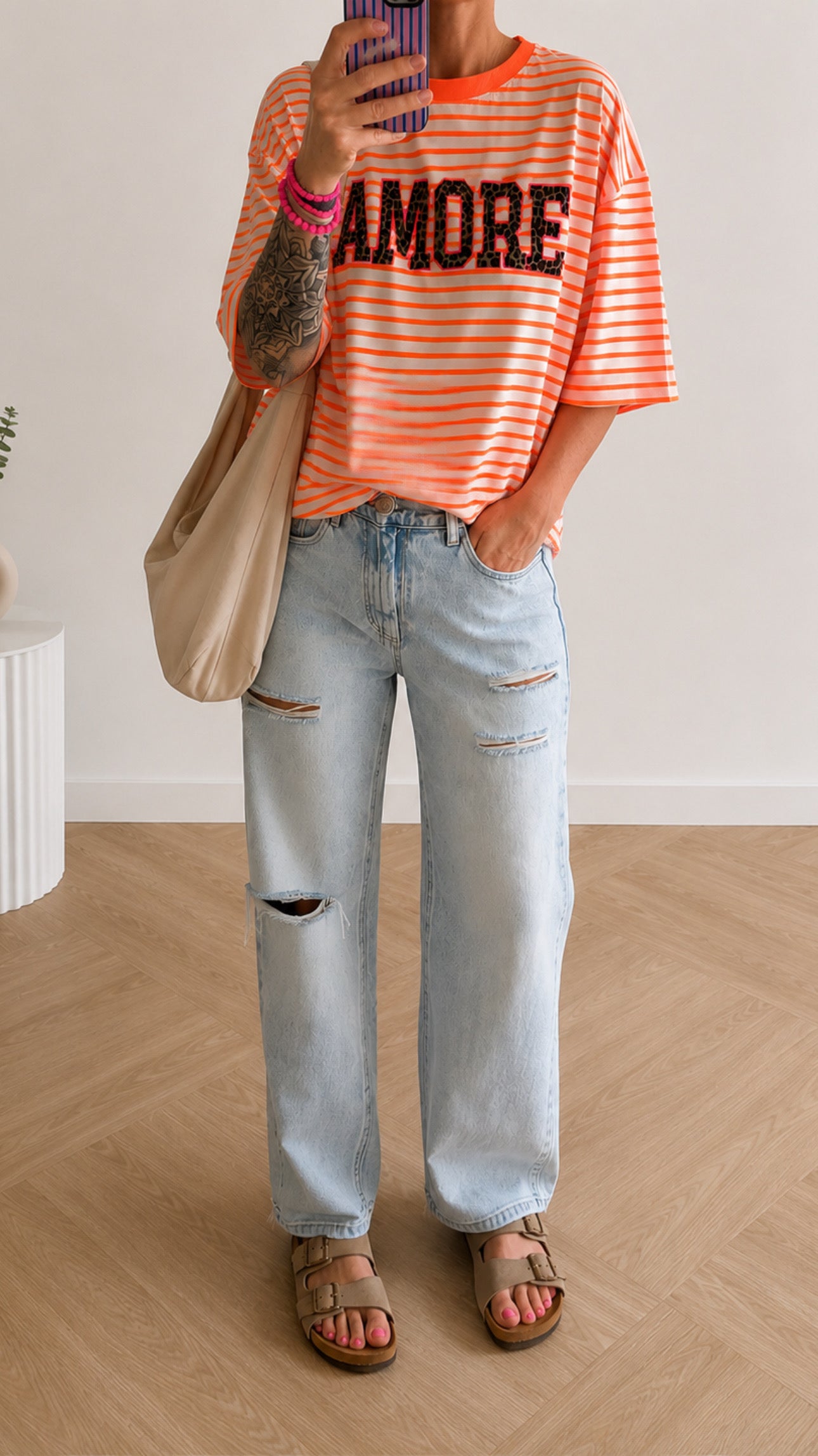 BASIC T-Shirt 5 FARBEN COLOUR BLOCK AMORE LEO 9 FARBEN