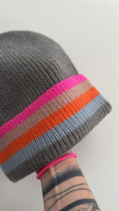 MÜTZE Colour Block Streifen DAMEN / BIG GIRL