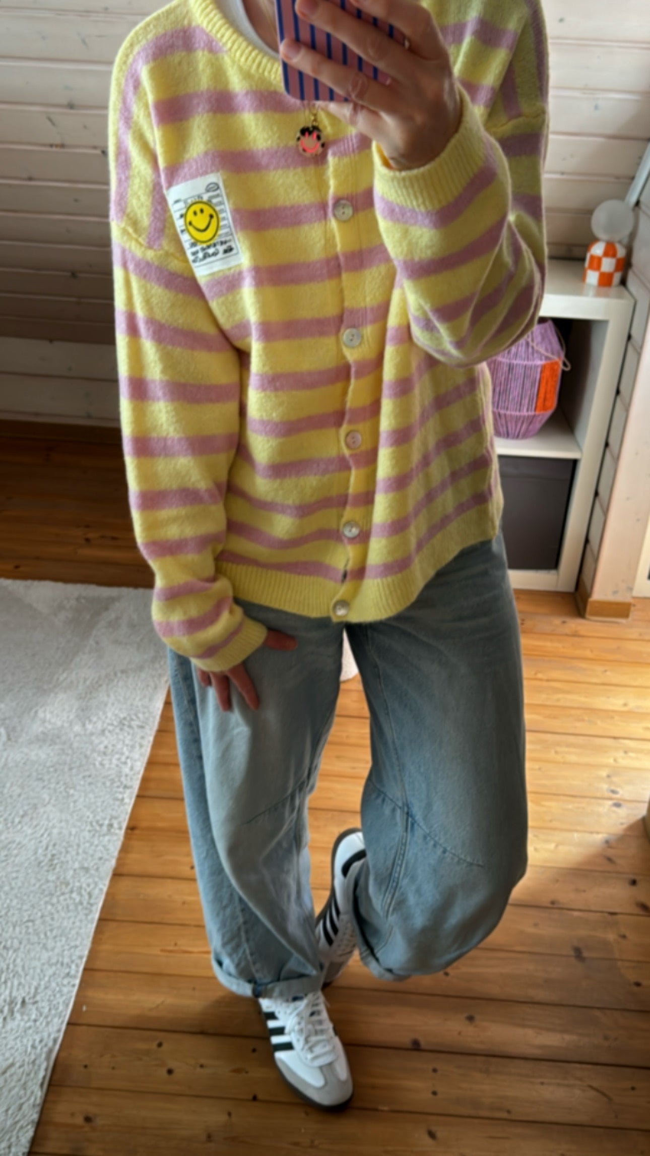 Cardigan COLOUR Block Smile Onsesize