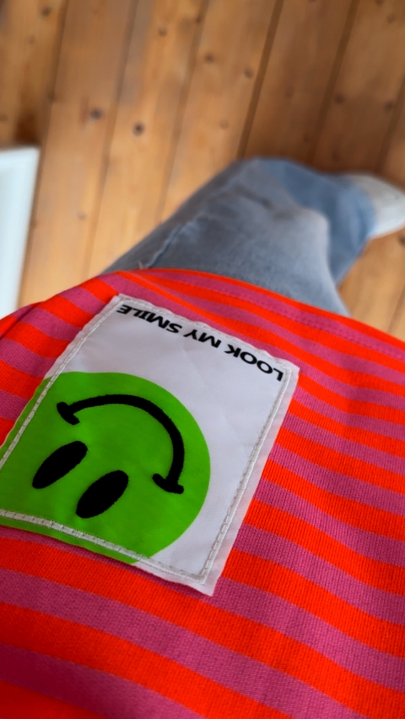 Streifen T-SHIRT PREMIUM / SMILEY Patch