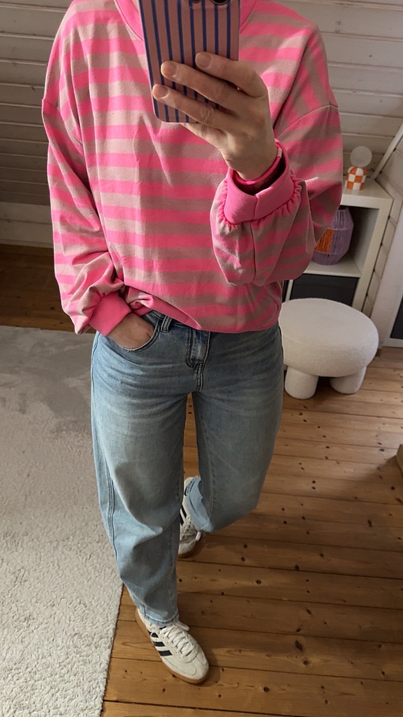 SWEATER leicht STREIFEN FRENCH TERRY