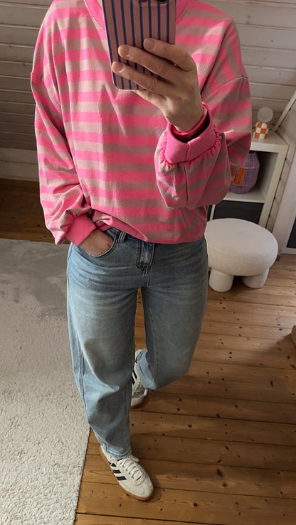 SWEATER leicht STREIFEN FRENCH TERRY