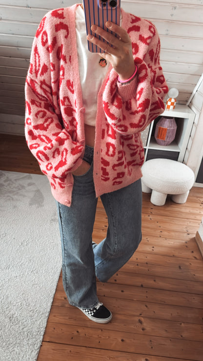 Strickjacke Leo Cadigan Herz Knopfleiste