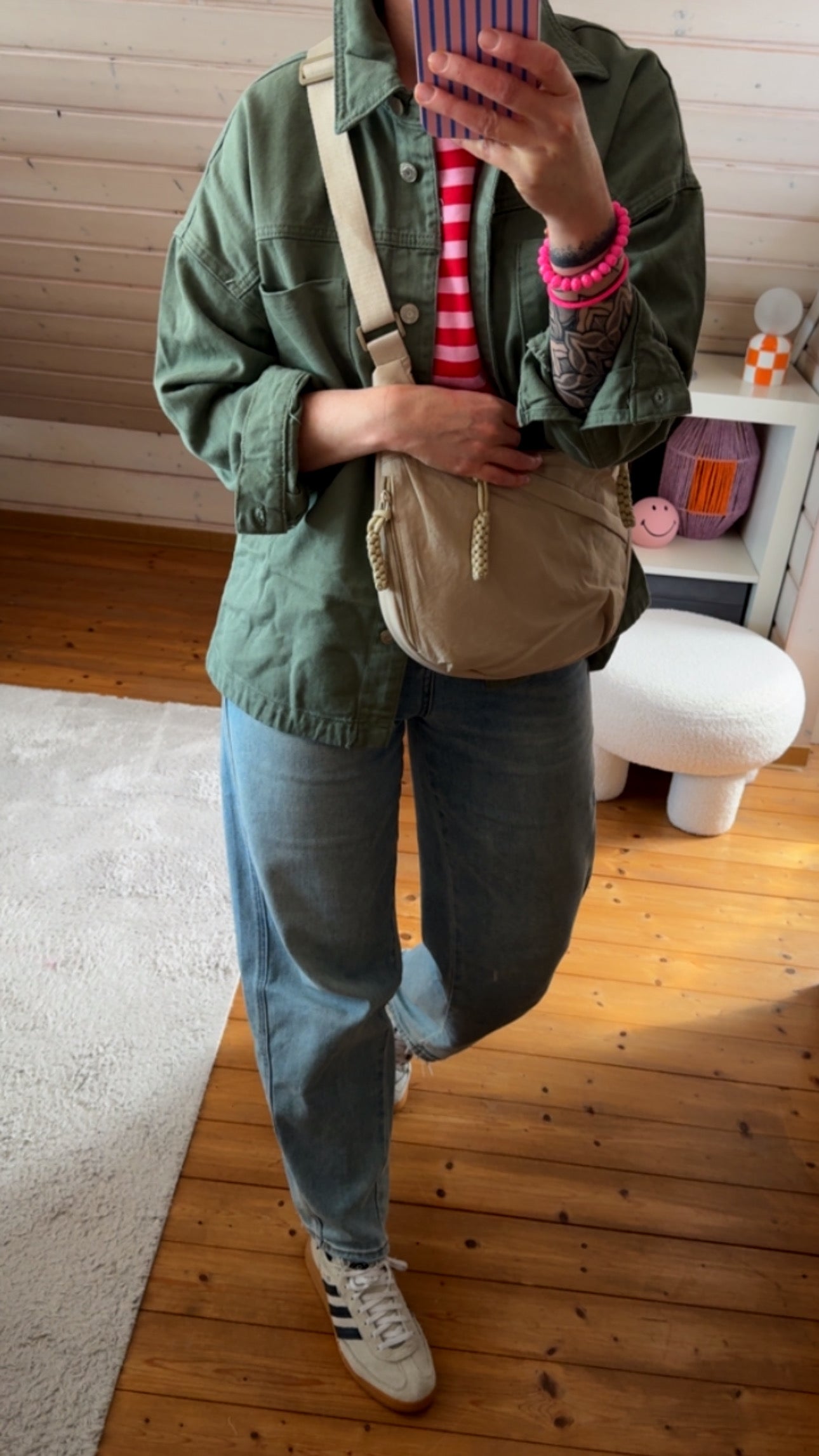 Jacke Überhemd Denim Khaki