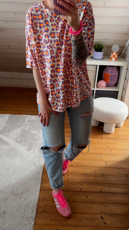 BASIC T-Shirt LEO 4 FARBEN COLOUR BLOCK