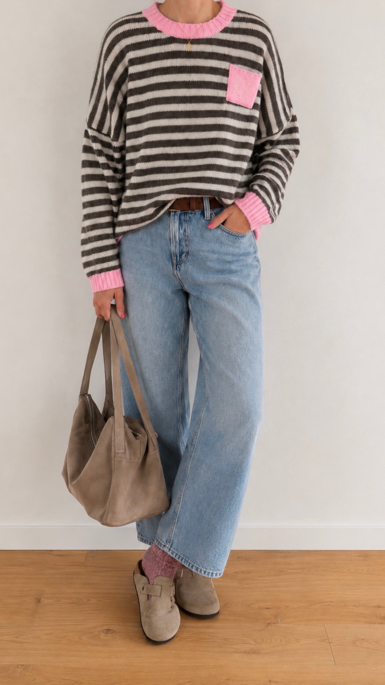 STRICK-Pullover Streifen 4 Farben
