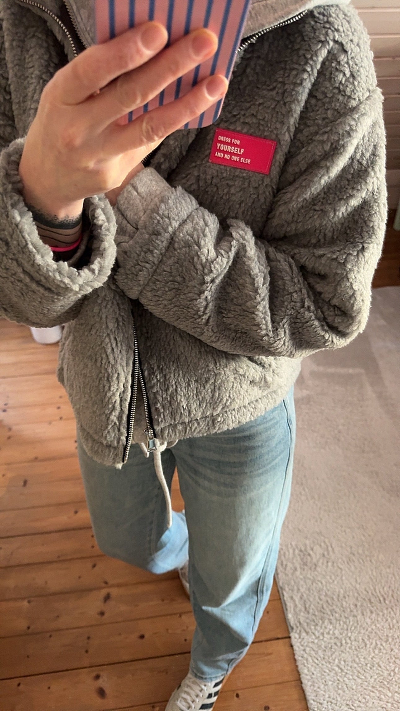 TEDDY Jacke ZIP langarm Neon Patch