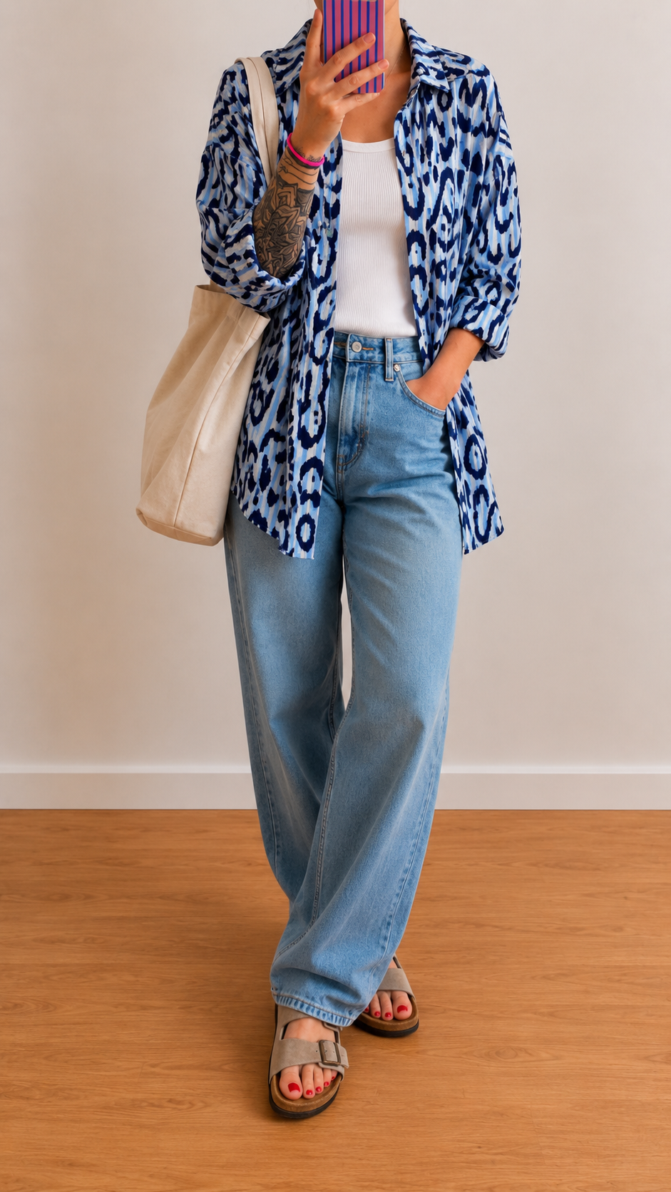 Musselin Bluse Onesize LEO-STREIFEN 5 Farben