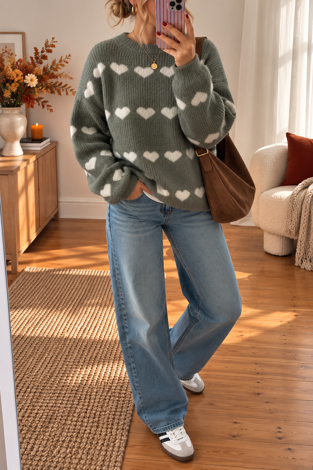 Pullover Strick Herzchen