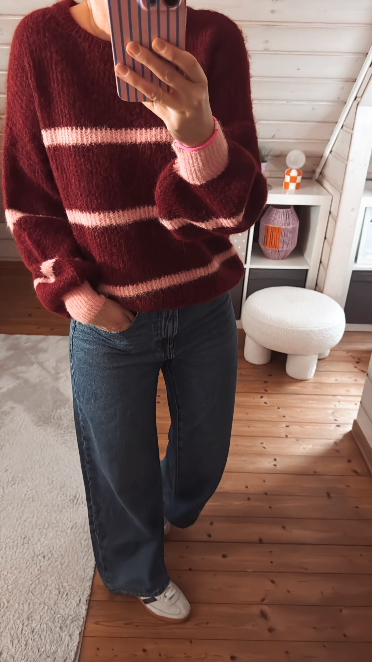 Strick Pullover Streifen