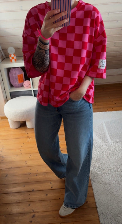 T-SHIRT FRENCH TERRY PREMIUM KARO / TO THE MOON