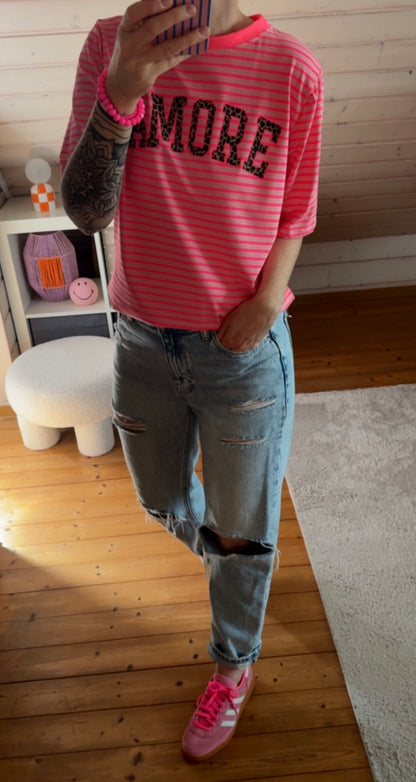 BASIC T-Shirt 5 FARBEN COLOUR BLOCK AMORE LEO 9 FARBEN