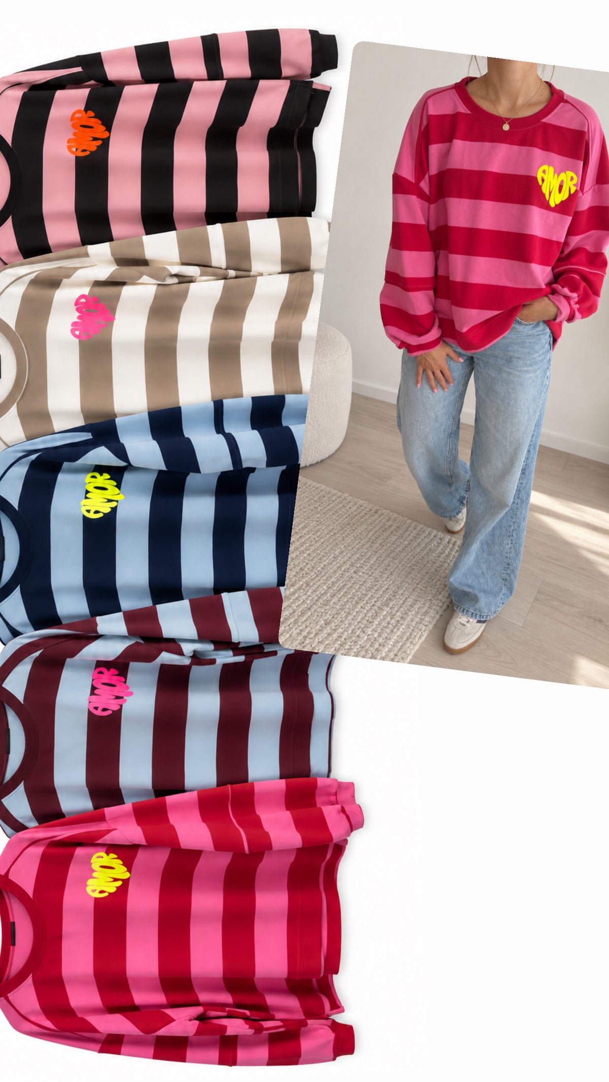 SWEATER PREMIUM TERRY AMOR CLUB 6 Farben
