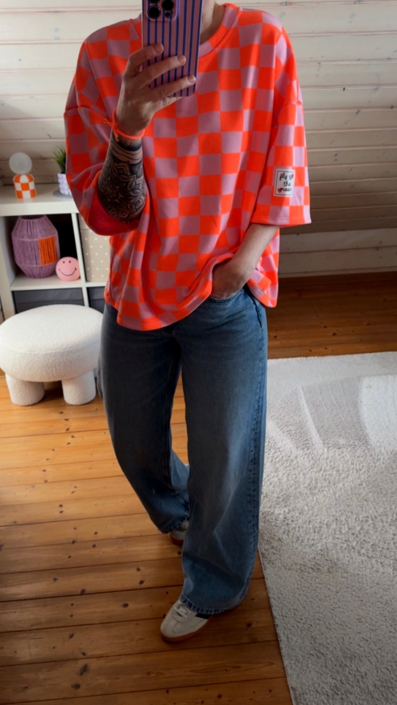 T-SHIRT FRENCH TERRY PREMIUM KARO / TO THE MOON