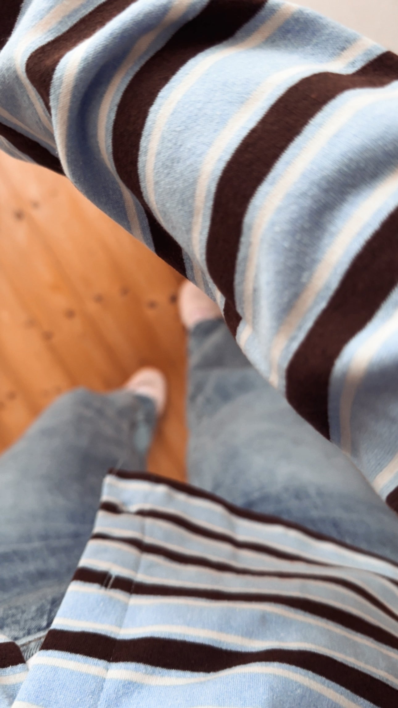 Streifen LONGSHIRT Kragen & Knöpfe / SWEATER leicht