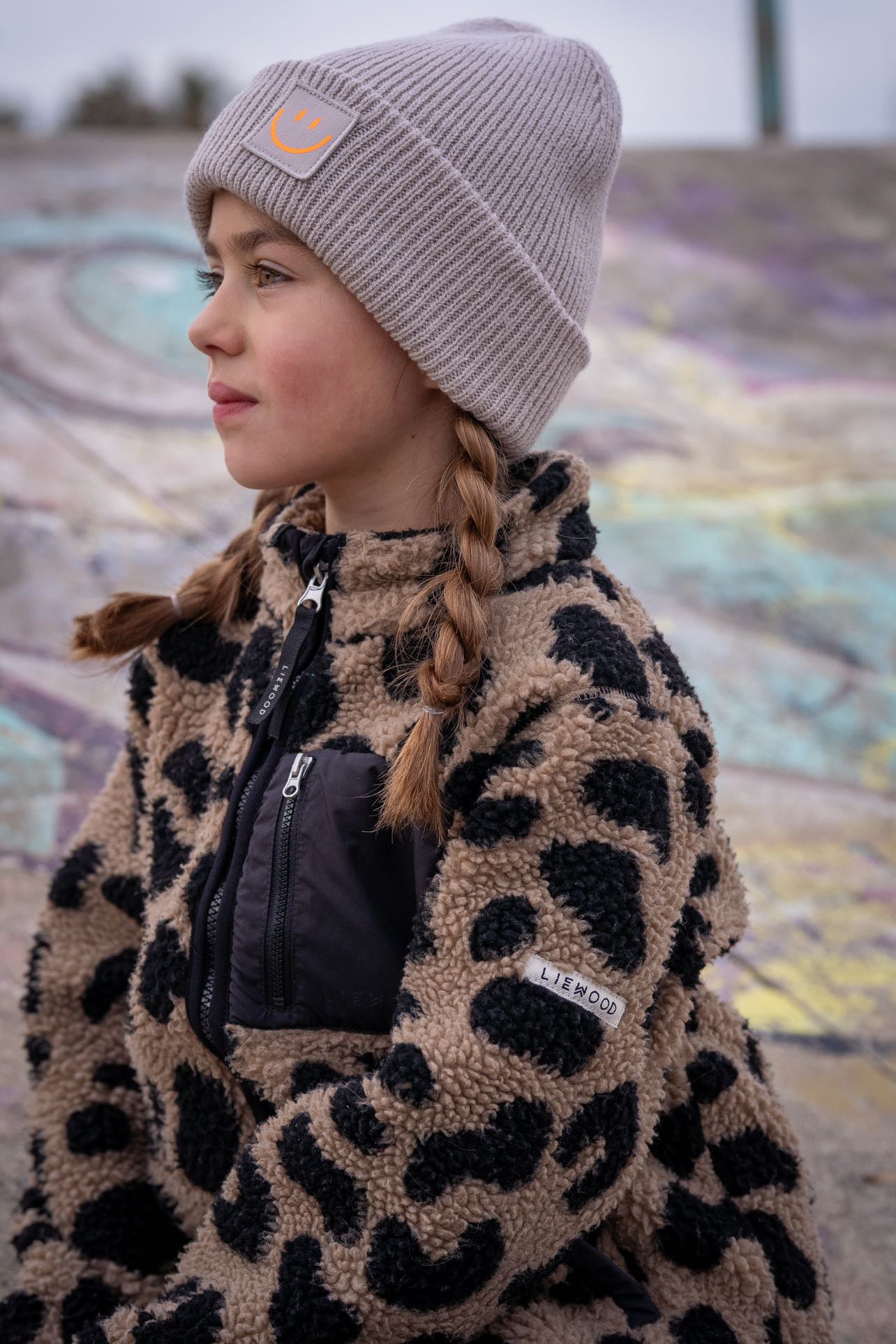 Kids Strick Mütze Neon Statement