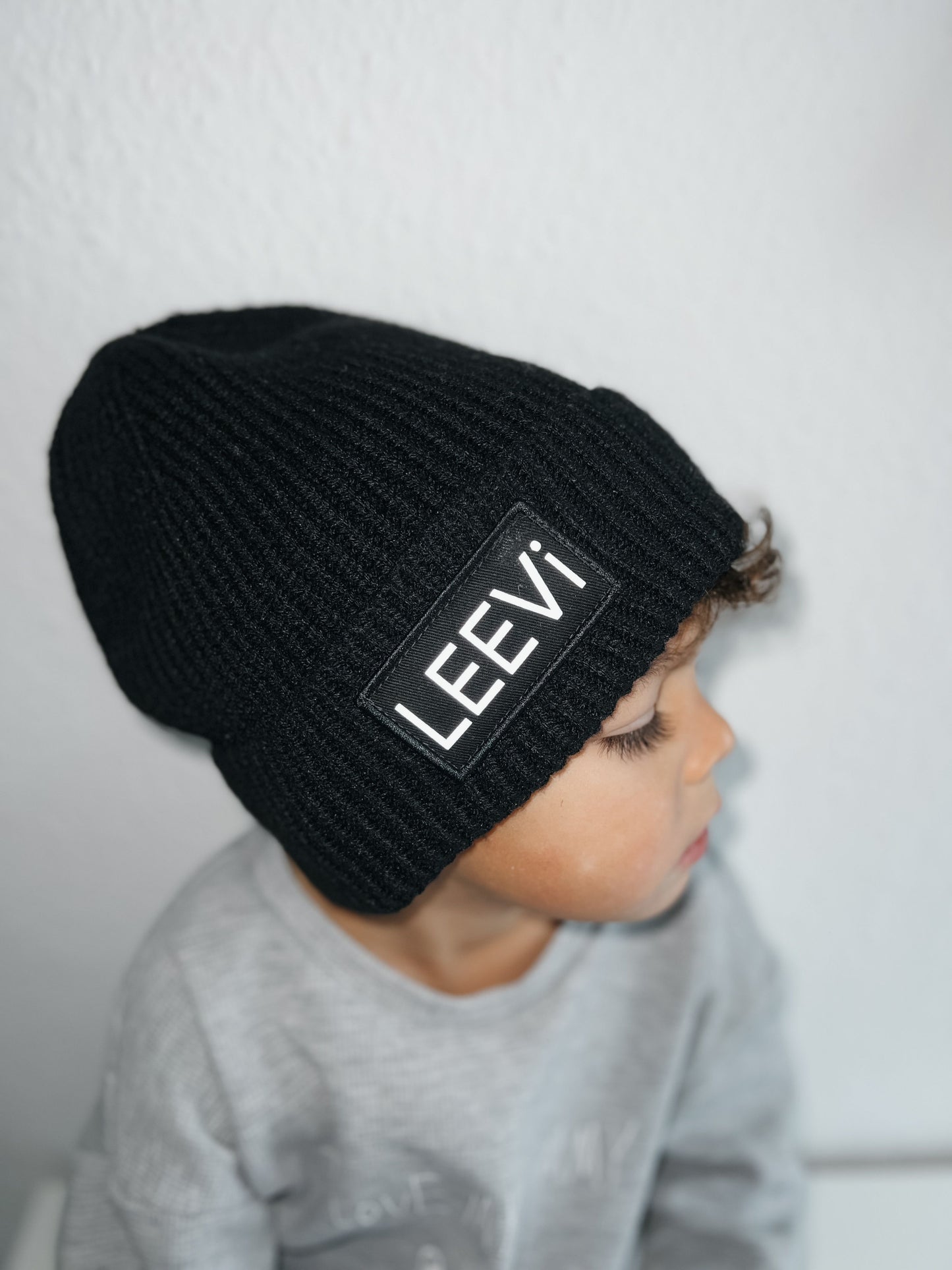 Mommy / Kids Strick-Beanie Reflect Label Up