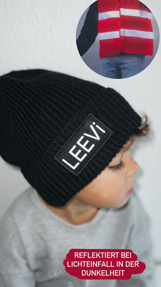 Mommy / Kids Strick-Beanie Reflect Label Up