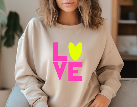 DAMEN SWEATER BRIGHT L🖤VE