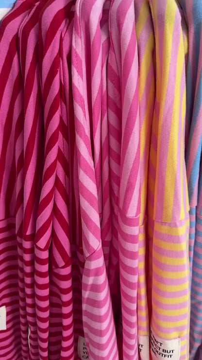 Longshirt Sweater leicht STREIFEN FRENCH TERRY