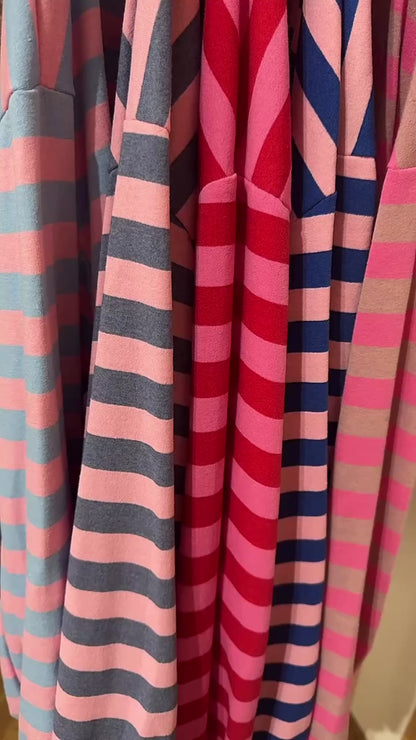 SWEATER leicht STREIFEN FRENCH TERRY