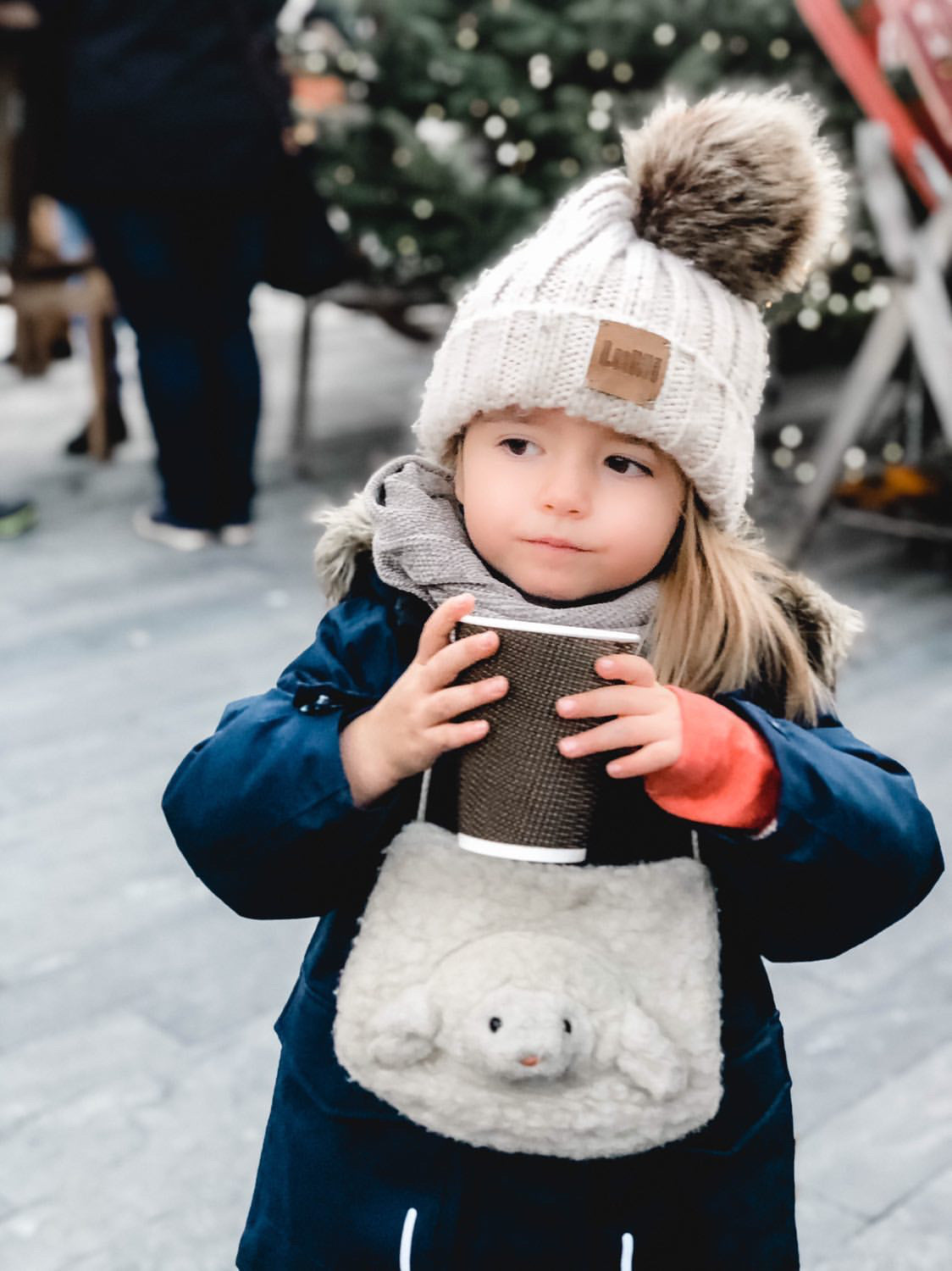 Kids Strick Bommel Mütze