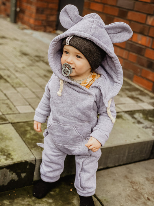 Maus Romper *Grey & Black*