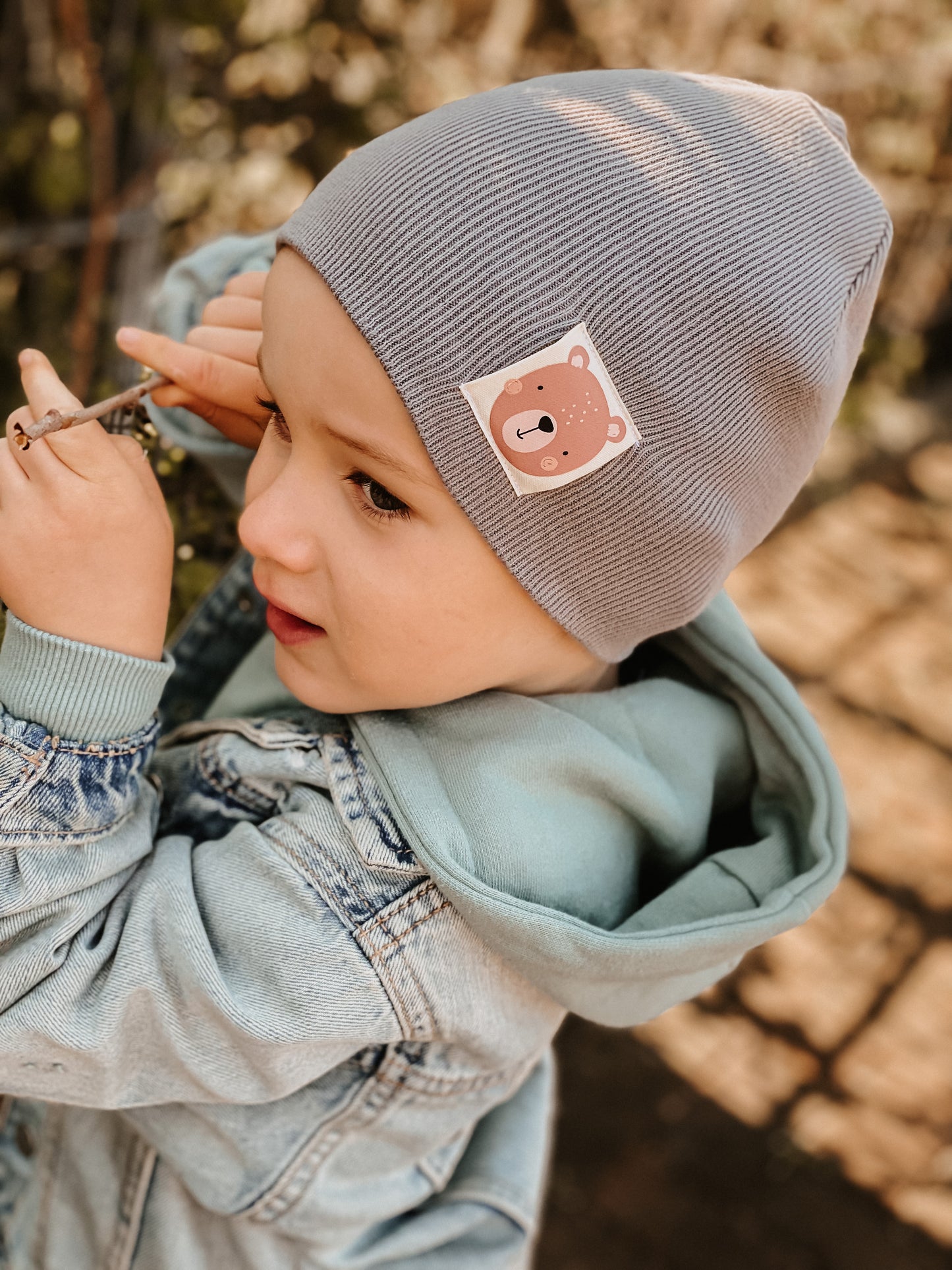 Kids Ribbed Beanie Bio Baumwolle